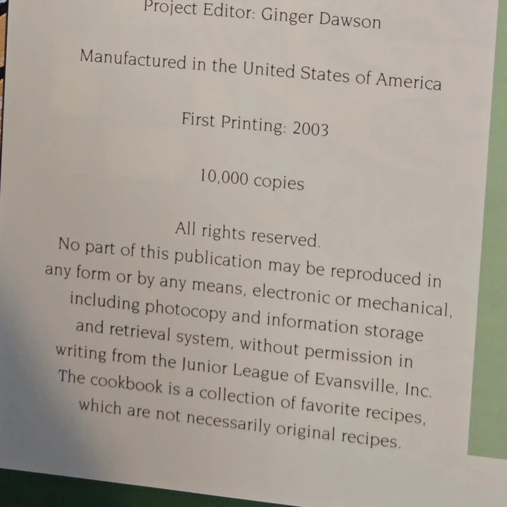 Once Upon a Time Junior League of Evansville Cookbook 2003 Hardcover 1st Edition